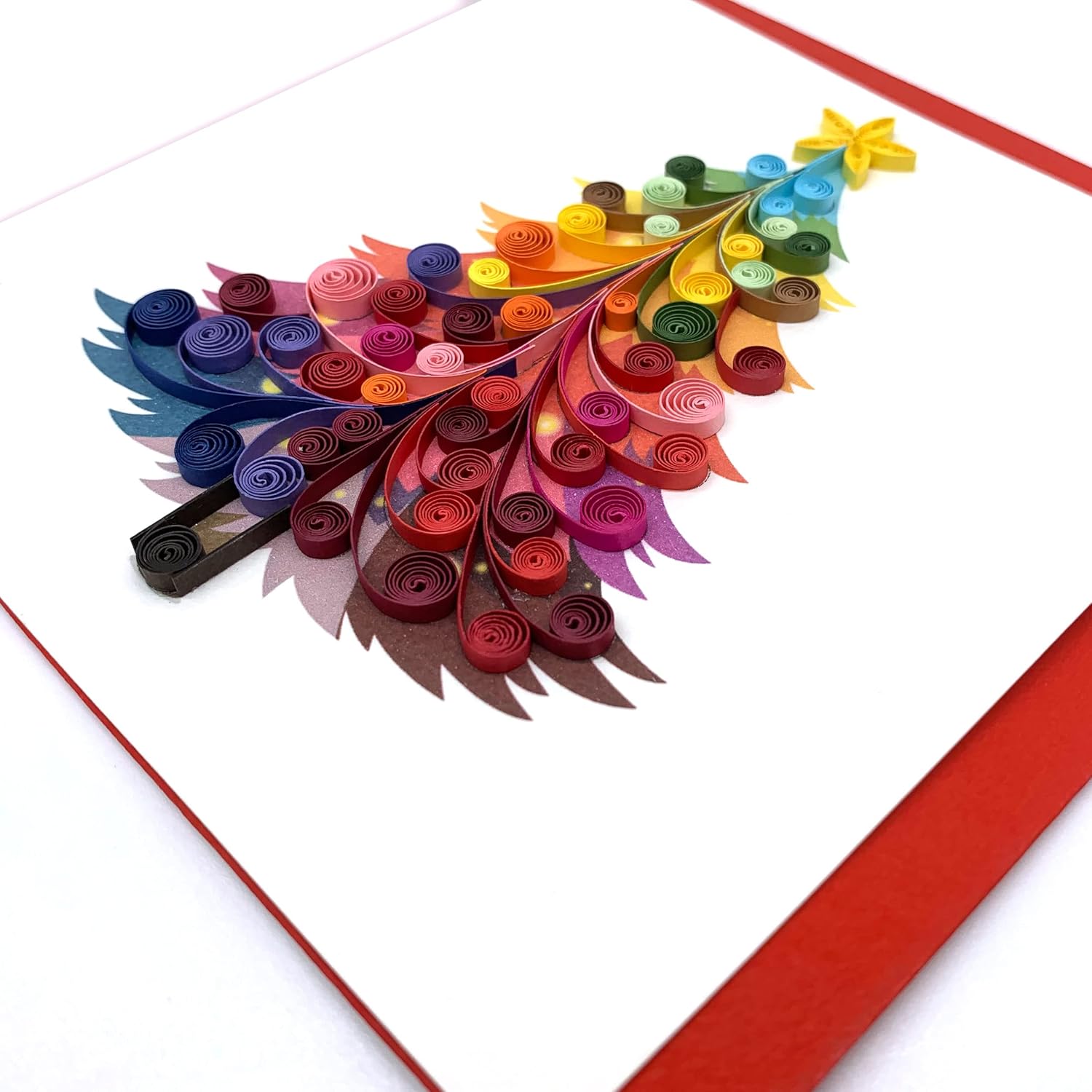 Christmas Tree Snowman Funny Christmas Card, Xmas Card, Greeting Card, Thanks Giving, Postcard with Envelop (Colorful Christmas Tree) - Image 3