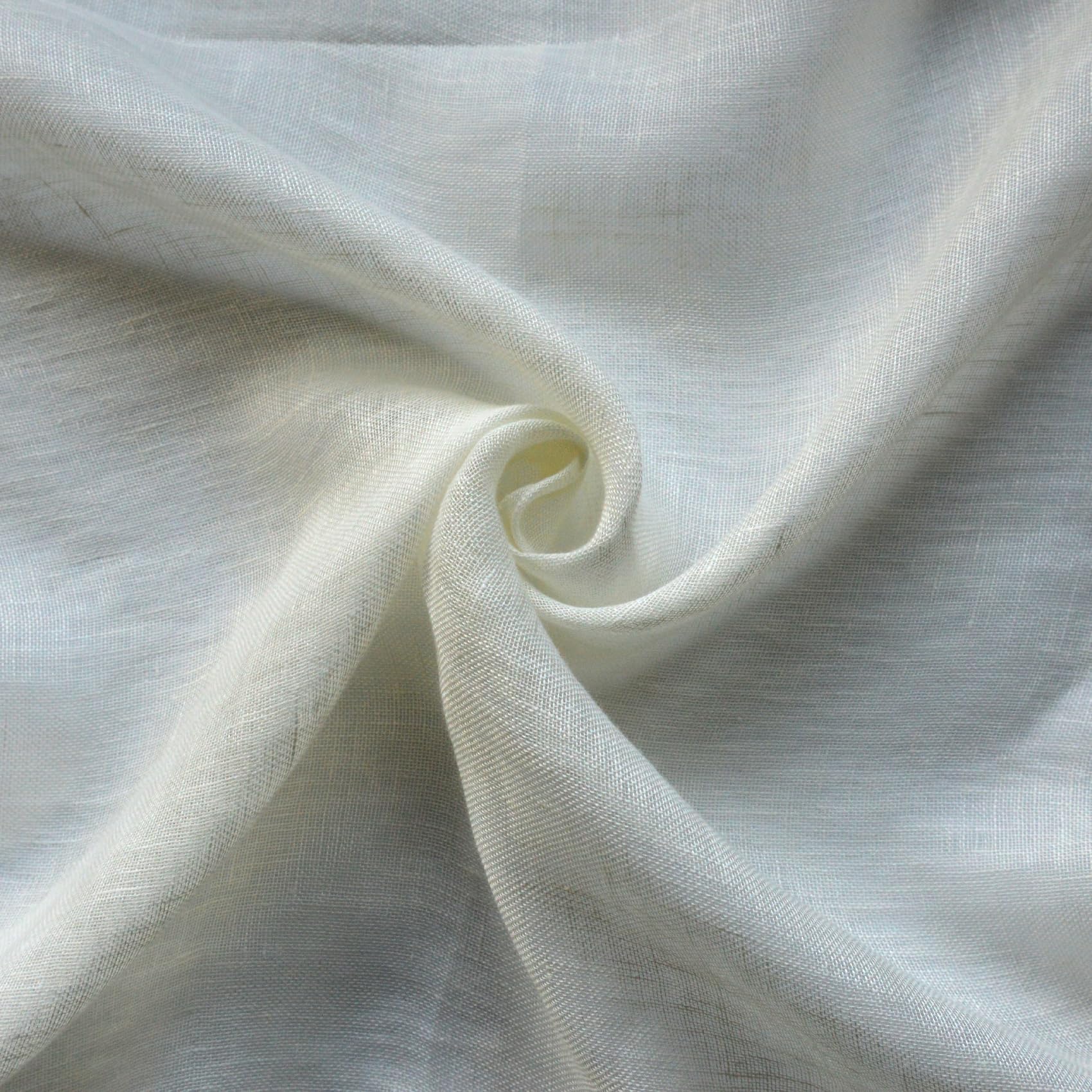 Rideau Voilage 100% Lin Fluide - Transparent et Léger - Tamisant pour Fenêtres de Salon, Chambre, Cuisine - Prêt à Poser avec Ourlets - 140 x 260 cm - Écru