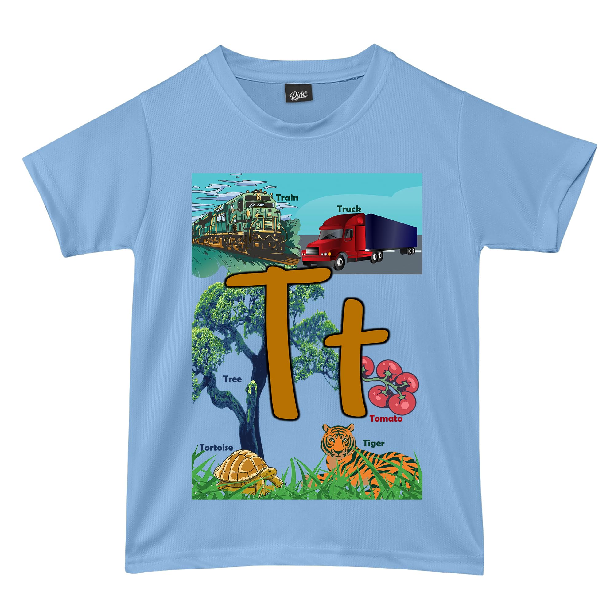 RISHAlphabet - T - T Shirt for Boys and Girls | Birthday Educational Phonic Tees for Toddler Kids Outfit