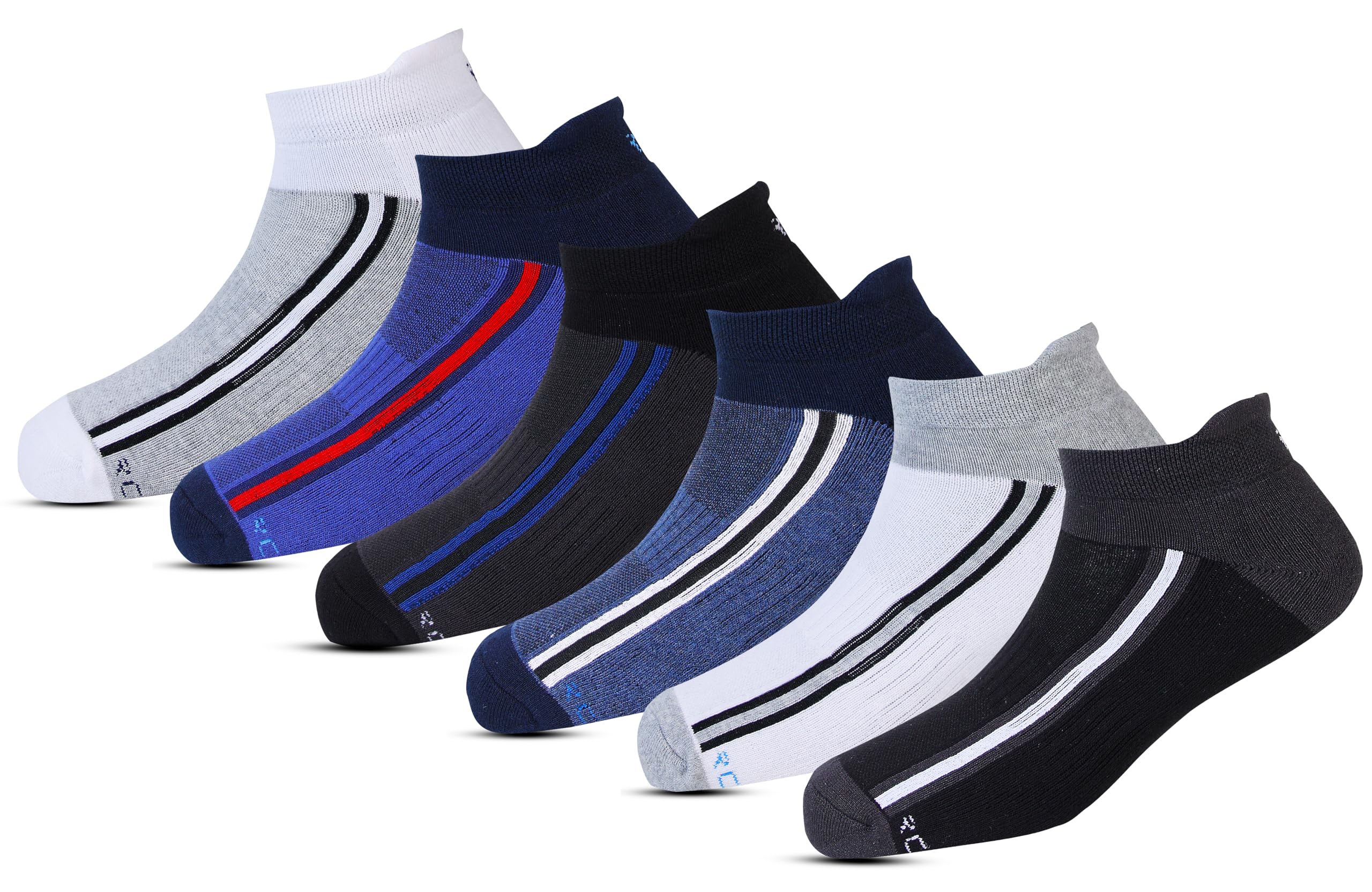 Ankle Length Cotton Cushioned Terry Socks for Men, Hi-Performance, Ventilated, Moisture Wicking, Durable socks, Pack of 6 Pairs-image-12
