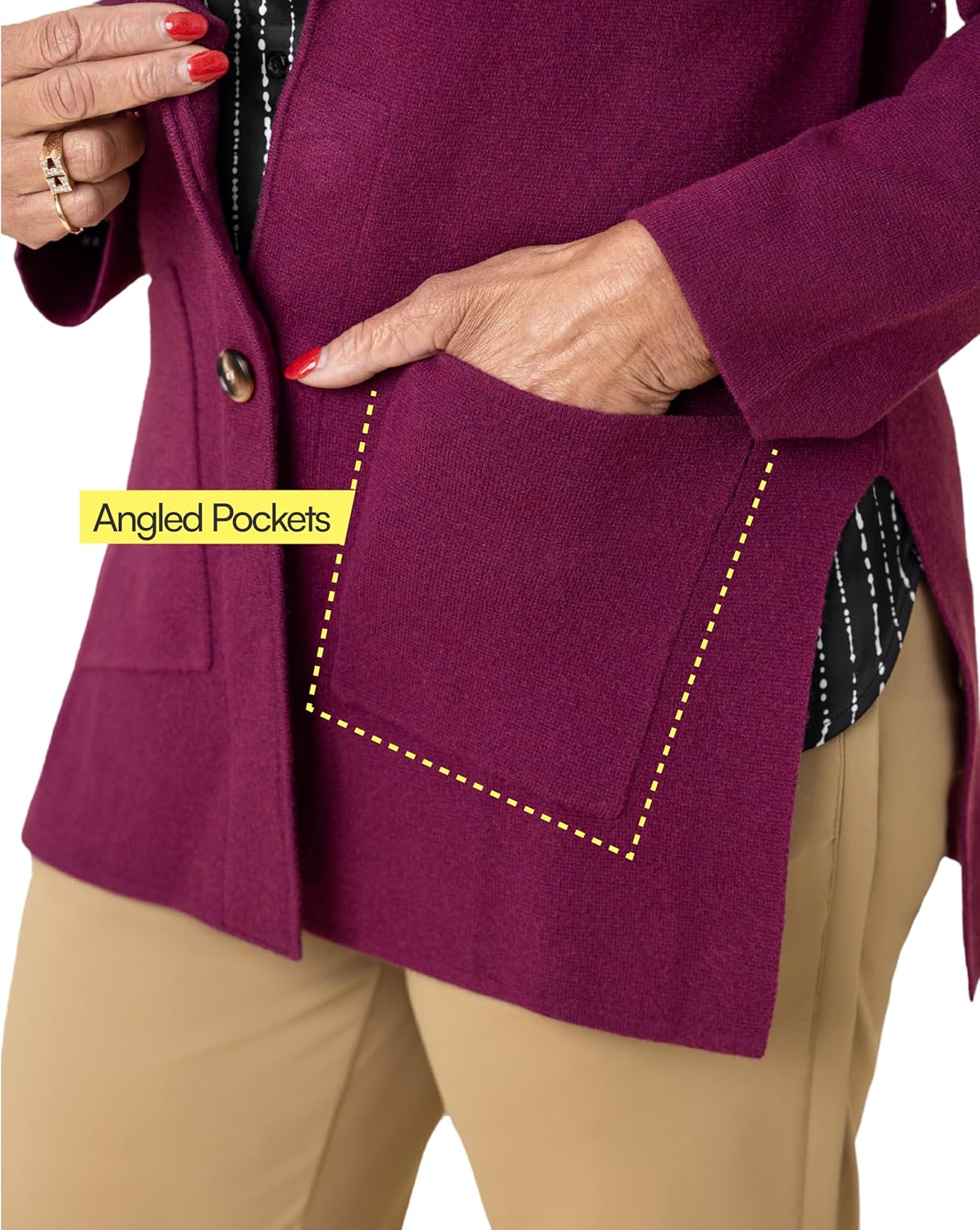 Joe & Bella Magnetic Button Cardigan | Easy Dressing Adaptive Top for Women