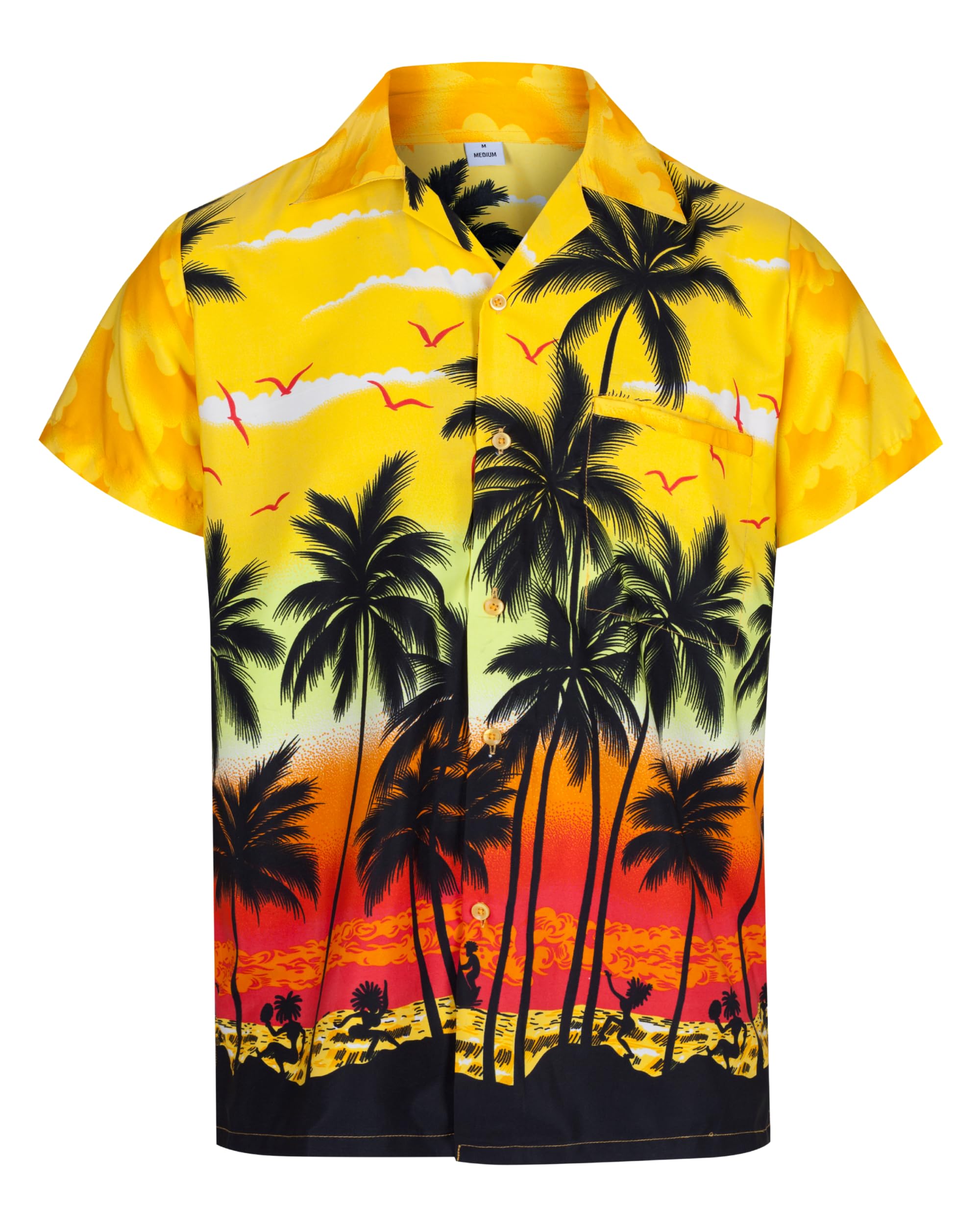 REDSTAR Camisa de Manga Corta para Hombre - Camisa Hawaiana - Camisa de Verano para Hombre Informal - Camisa de Playa Aloha para Vacaciones, Disfraces y Fiestas