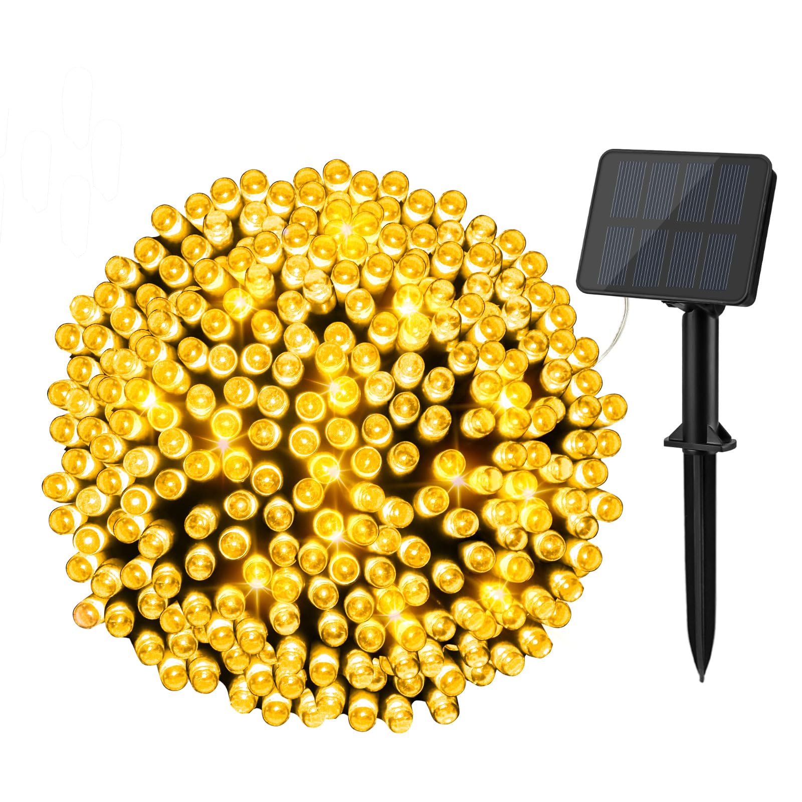 Gcstnn Solar String Lights Outdoor, 12M 120 LED Solar Powered Fairy Lights