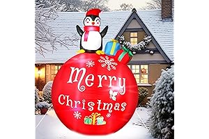 7.2 ft Christmas Penguin and Xmas Ball