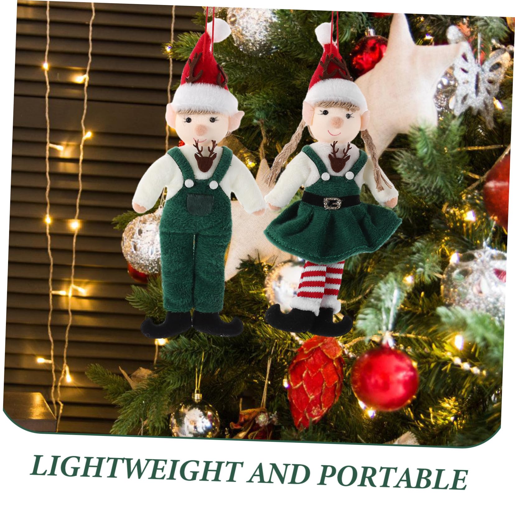 ABOOFAN 6 Piezas Decoración De De Ángel Adorno De Árbol De De Navidad Adornos Colgantes para Arbol De Navidad Estatuilla De De Peluche Estatua De Duende Navideño Paño Verde