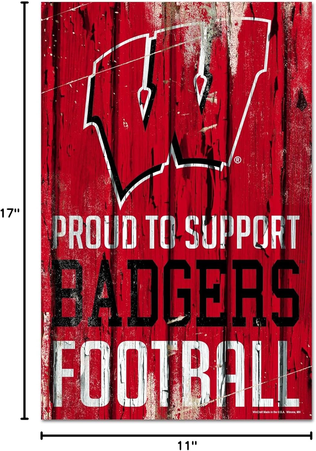 WinCraft NCAA Unisex-Adult Wood Proud to Support Design