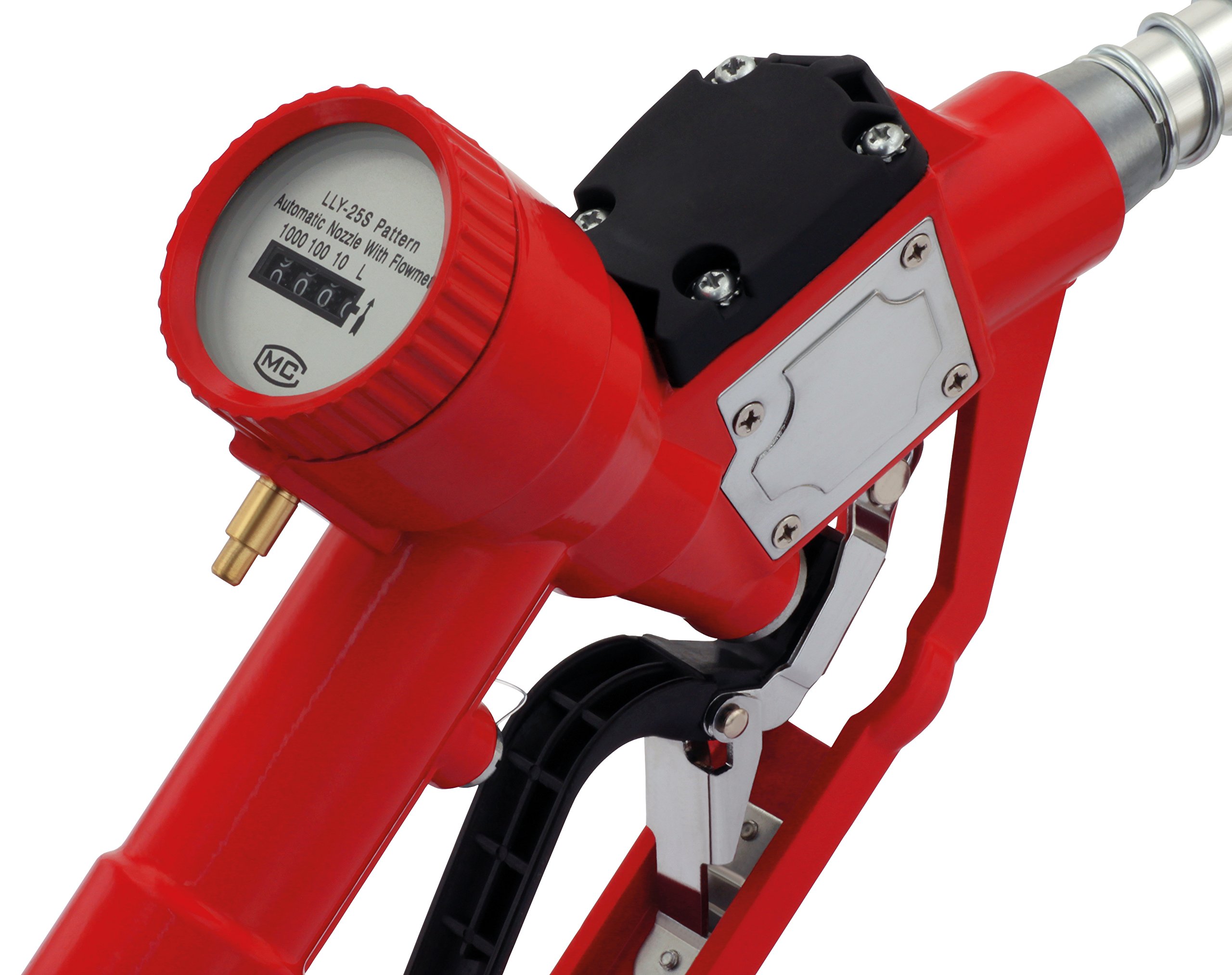 Automatische Zapfpistole mit mechanischem Zählwerk 1" IG, bis zu 60 Liter pro Minute an Durchfluss, Hebelschutz, Gegendruckfeder, Zapfventilautomatik