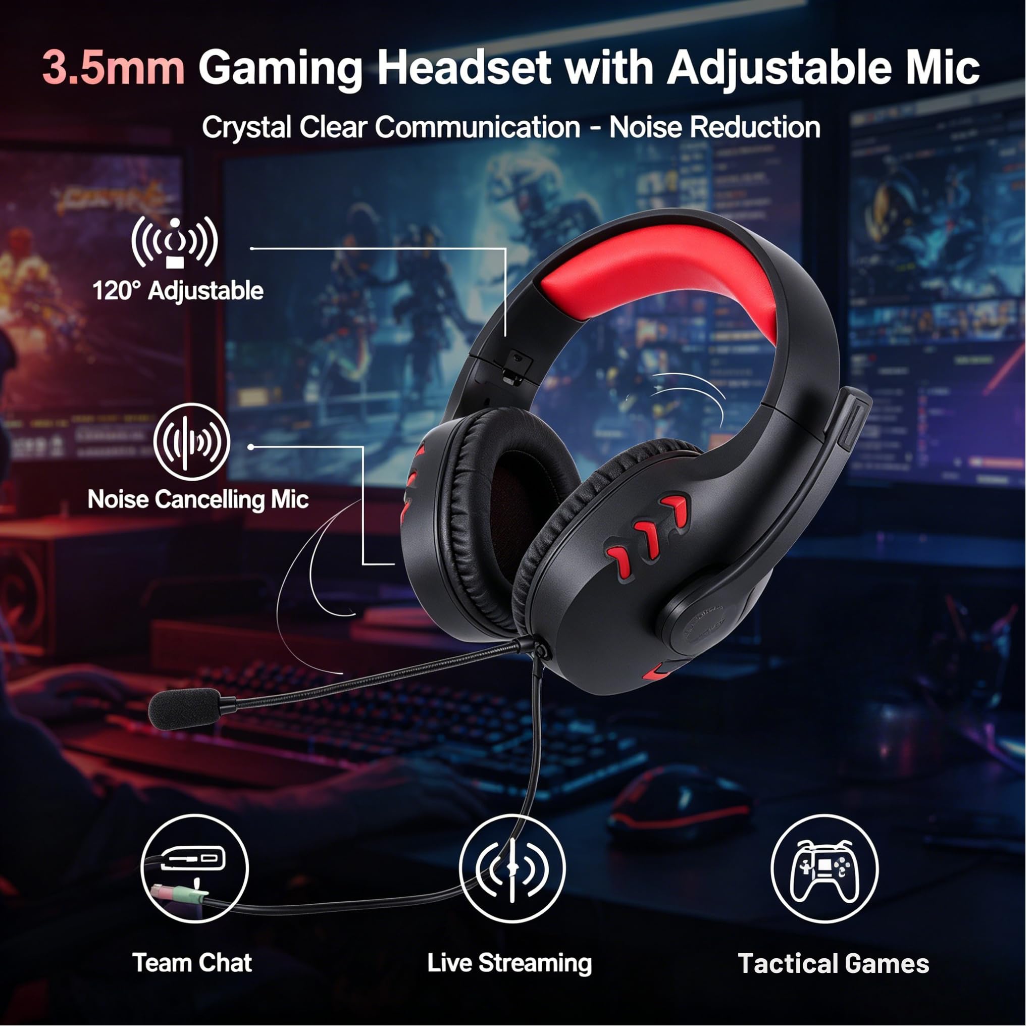 T-WOLF TF800 Combo gioco in quattro pezzi Tastiera 104 tasti Mouse con luce respiratoria a 4 colori Cuffie gioco 3,5 mm Tappetino per mouse antiscivolo