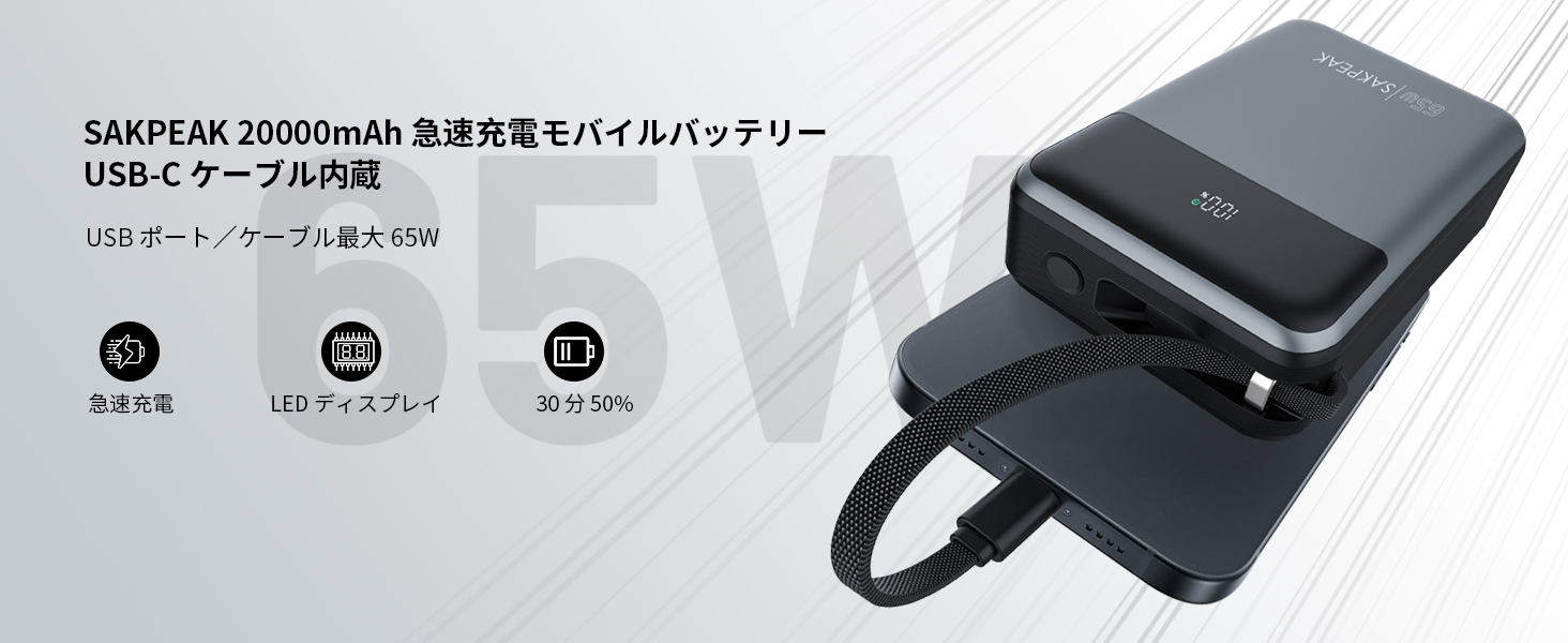 Amazon | SAKPEAK PC モバイルバッテリー 20000mAh 大容量 PD