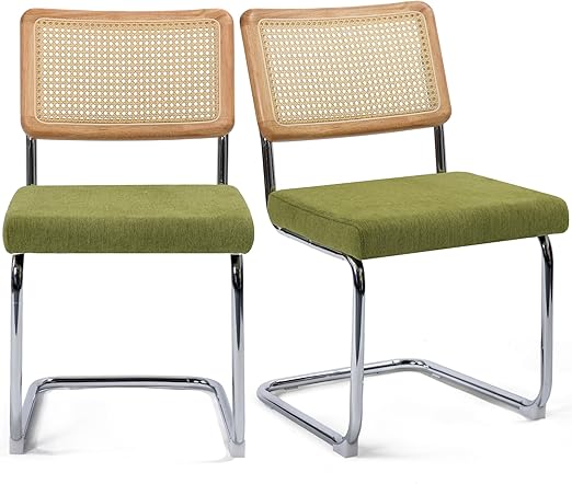 KROFEM Modern Cesca Cane Dining Chairs, Set Of 2, Handwoven