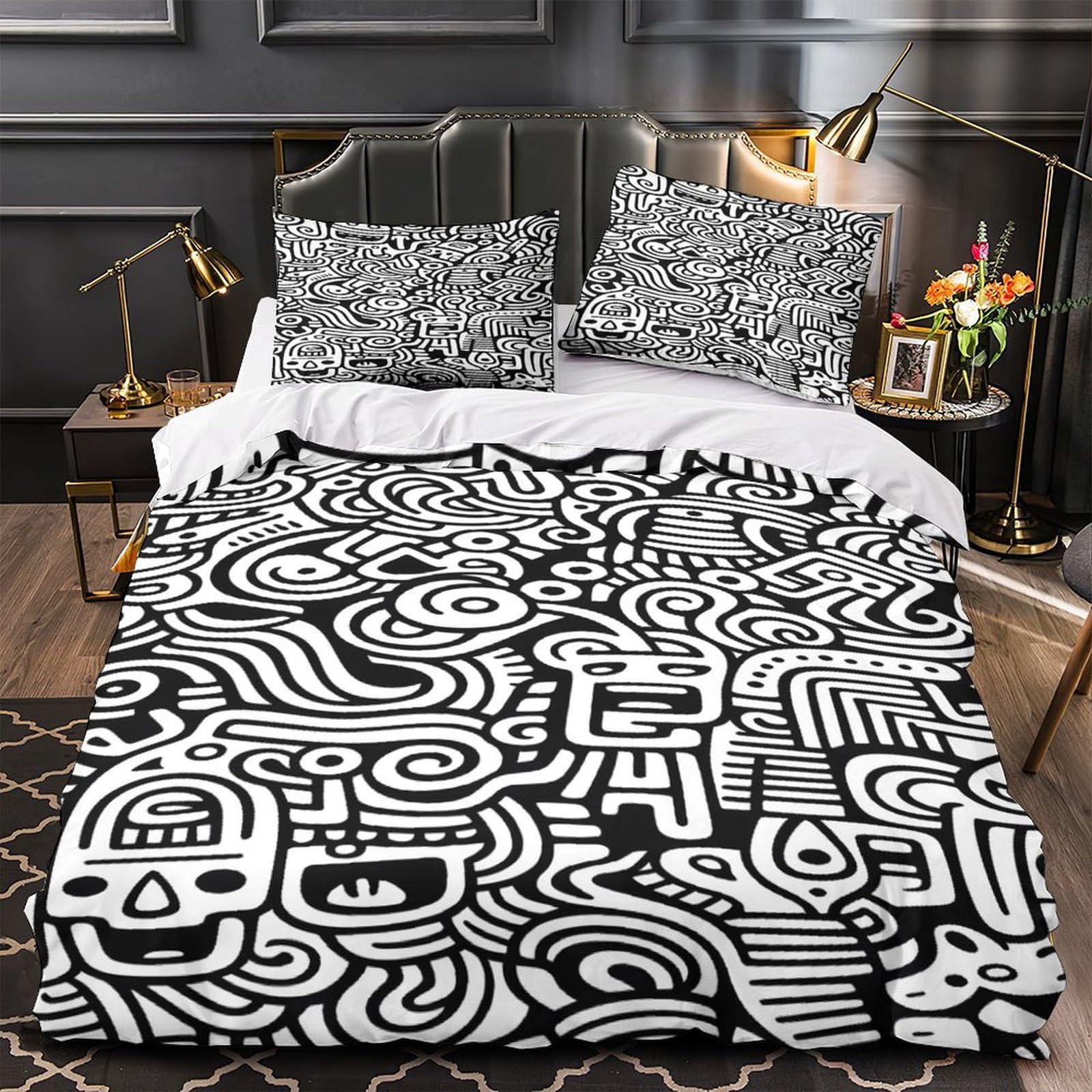 Housse de couette imprimé en 3D 200x200cm parure de lit microfibre