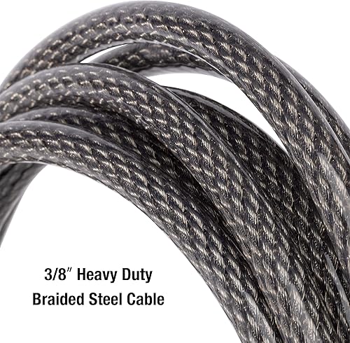 Miniatura 3 de Master Lock Cable de bloqueo de bicicleta de acero, 30 pies de largo x 38 pulgadas de diámetro, cable recubierto de vinilo con extremos en bucle,