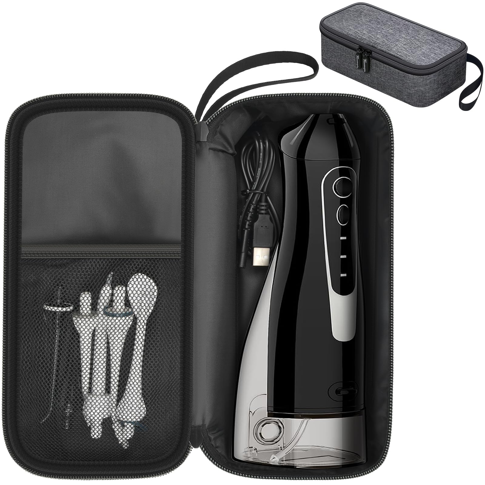 Tanmqin Case Compatible with COSLUS/for Nicwell/for Leominor/for Bitvae Water Dental Flosser Teeth Pick Cordless Irrigator. Water Floss Pick Carrying Storage Holder-Black (Bag Only) (Black)