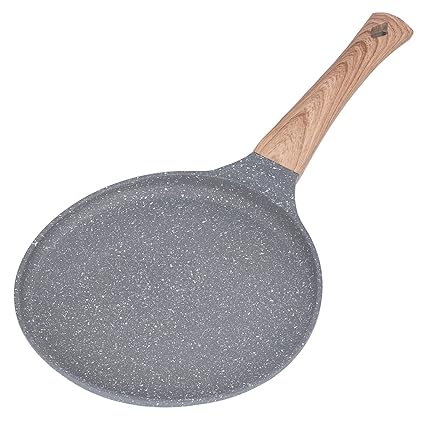 Grey Aluminum Alloy Non Stick Frying Pan Tortilla Warmer Carote Pans Griddle Pan Crepe Pan Pancake Pan Tortilla Pan Cooking Pan with Anti Scalding Handle for Pancakes, Crepes