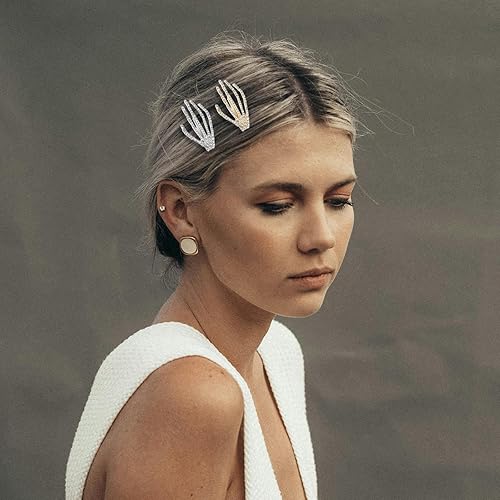 Miniatura 5 de Minkissy 4 pinzas de esqueleto de aleación con diamantes de imitación, pinza de pelo brillante a mano, horquilla zombi punk, horror Bobby Garra,