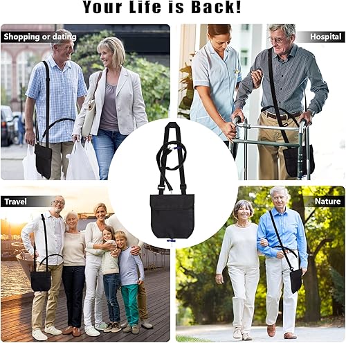 Miniatura 7 de Soporte para bolsa de drenaje de orina, funda ajustable para bolsa de catéter con cremallera, cubierta de tubo de catéter Foley, soporte impermeable