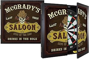 THOUSAND OAKS BARREL CO. Rustic Dart Board and Cabinet Set