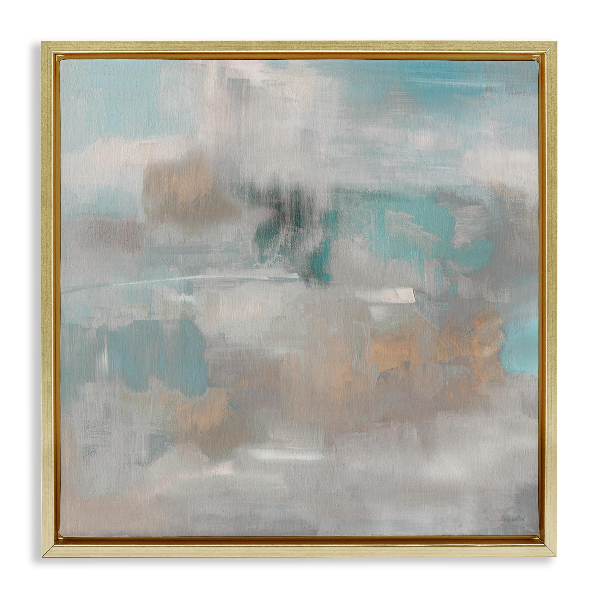 'Serene Soft Abstract Study'| Floating Frame Canvas Art