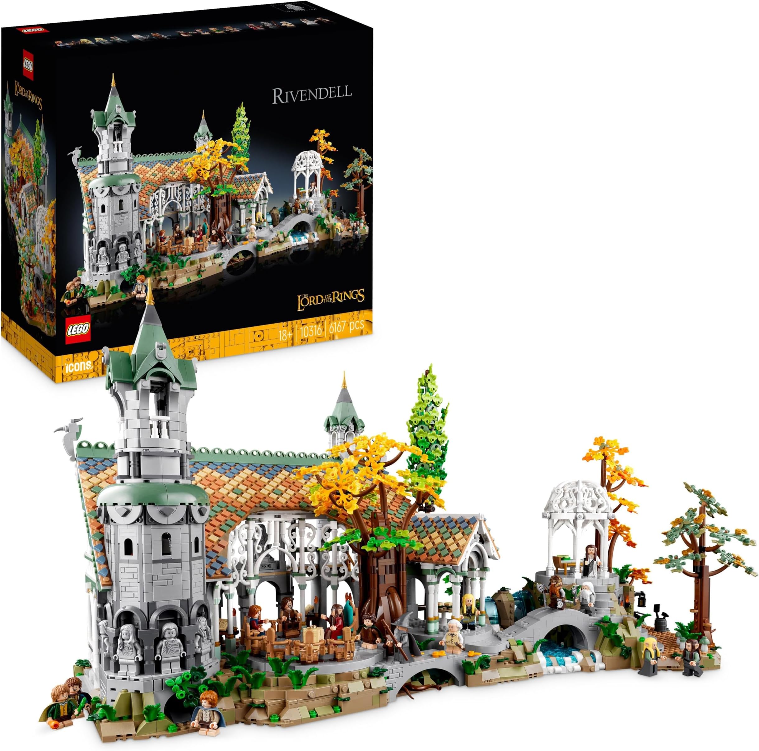 LEGO Icons The Lord of The Rings: Rivendell Building Model Kit for Adults, Construct and Display a Middle-Earth Valley with 15 Minifigures, A Great Gift for LOTR Fans and Movie-Lovers, 10316