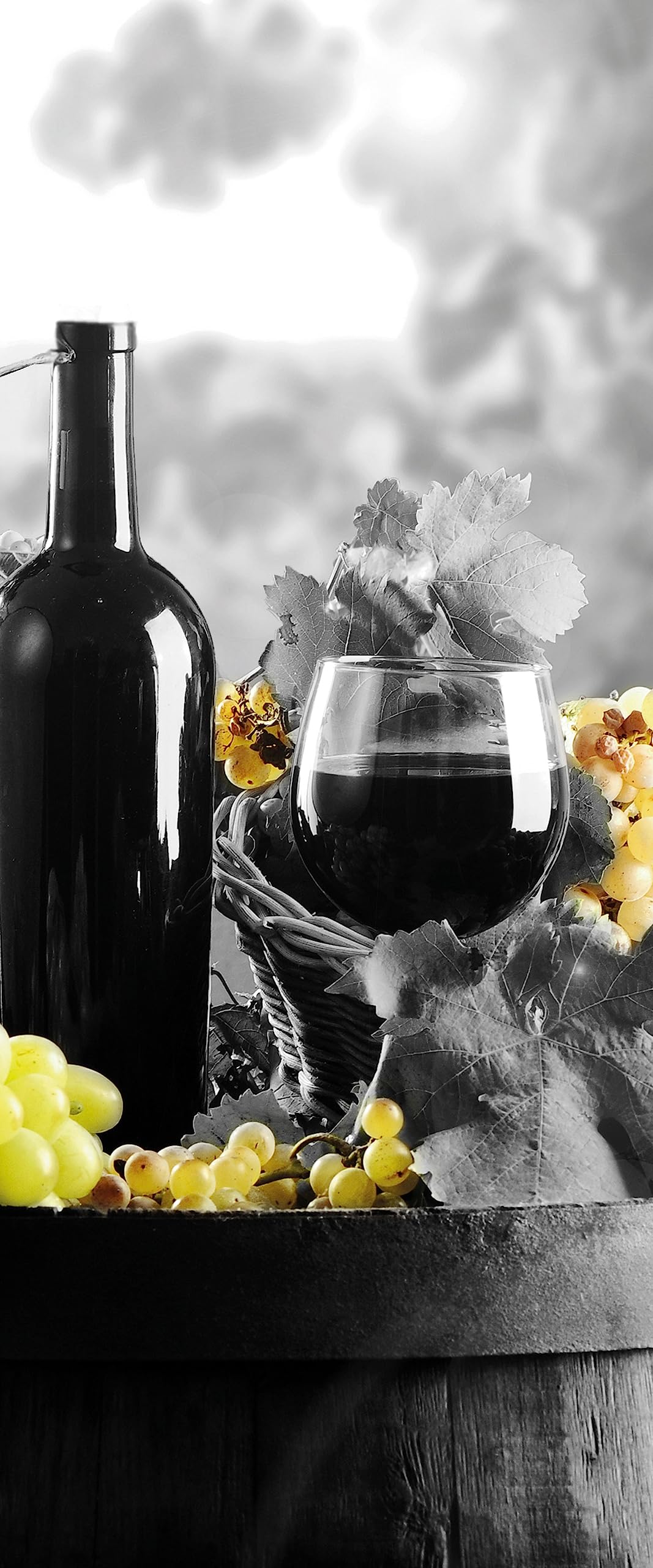 Pixxprint Glasbild Panorama, Wandbild aus Echtglas, gemischte Auslese an Weintrauben, 120x50 cm, inkl. Aufhängung und Abstandshalter