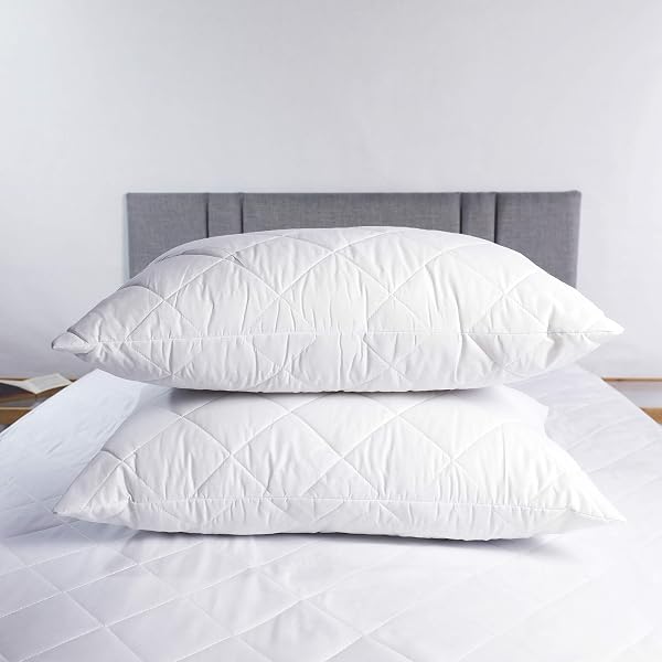 Adam Home Pillow 1 Pack Hotel Quality with Quilted Cover- Premium Filled Pillows for Stomach, Back and Side Sleeper Pillow, D - 3