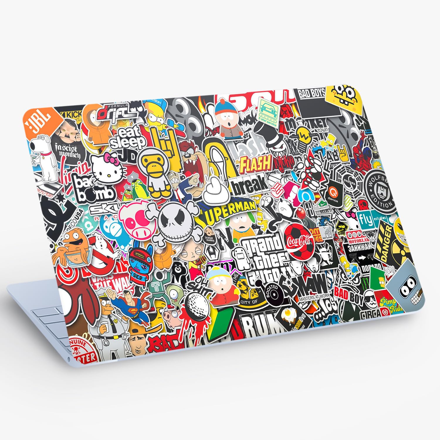 Lazylix Laptop Skin Bubble-Free UHD Quality Sticker for Laptops Upto 15.6" Compatible with Apple/Dell/HP/Lenovo/Acer/Asus/Sony (Dustproof|Waterproof|Scratchproof|Reusable) - STIKER Bomb (B0CTY563NZ) Amazon Price History, Amazon Price Tracker