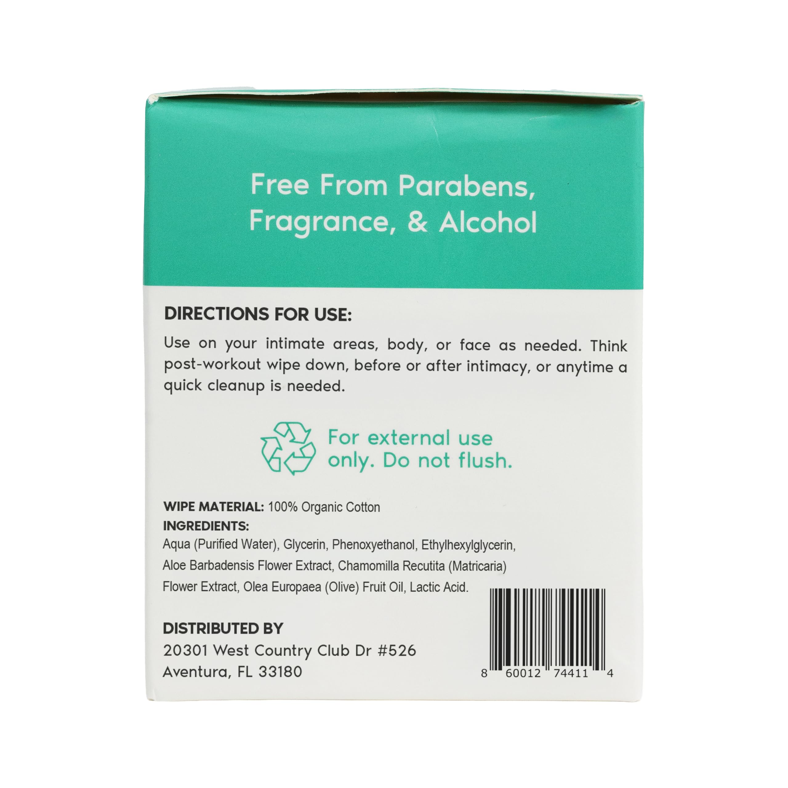 Everywhere Wipes – 100% cotone biologico, delicato e rinfrescante, pH equilibrato, senza profumo, alimentato a pianta per corpo, viso e aree intime, aloe vera e estratto di camomilla, ideale per pelli