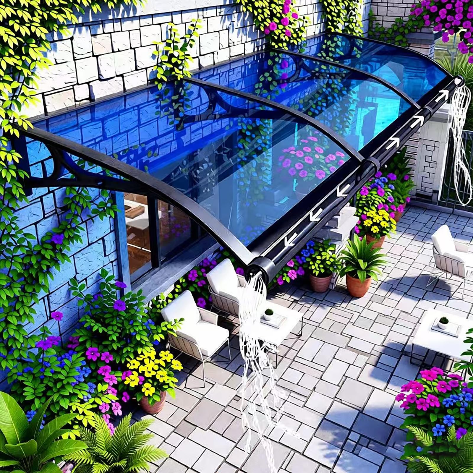 Auvent de porte en aluminium pour abriter vos entrées de maison du soleil