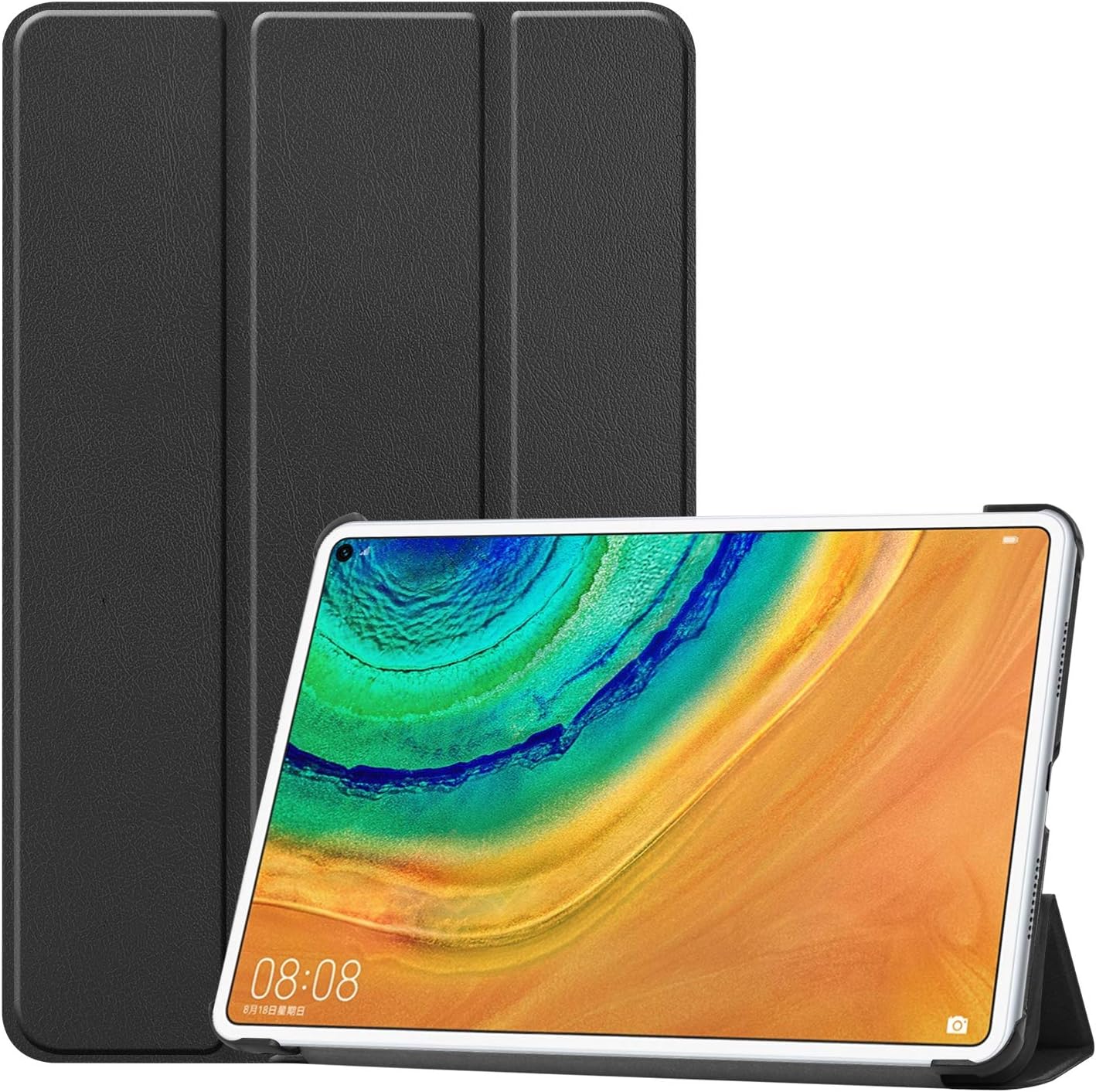 Custer Case for Huawei MatePad Pro 10.8 2019/2021 - Ultra-thin PU-Leather Hard Shell Cover for Huawei MatePad Pro 10.8 2019/2021 - Black