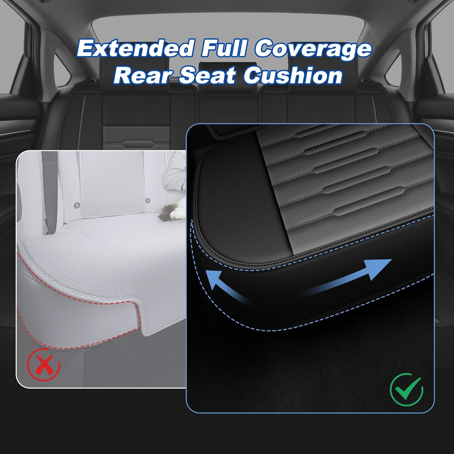 AOMSAZTO Car Seat Covers Full Set Fit for Hyundai Tucson 2010-2026,Waterproof Faux Leather Seat Protectors for 5-Seat Vehicles(Black&Grey)