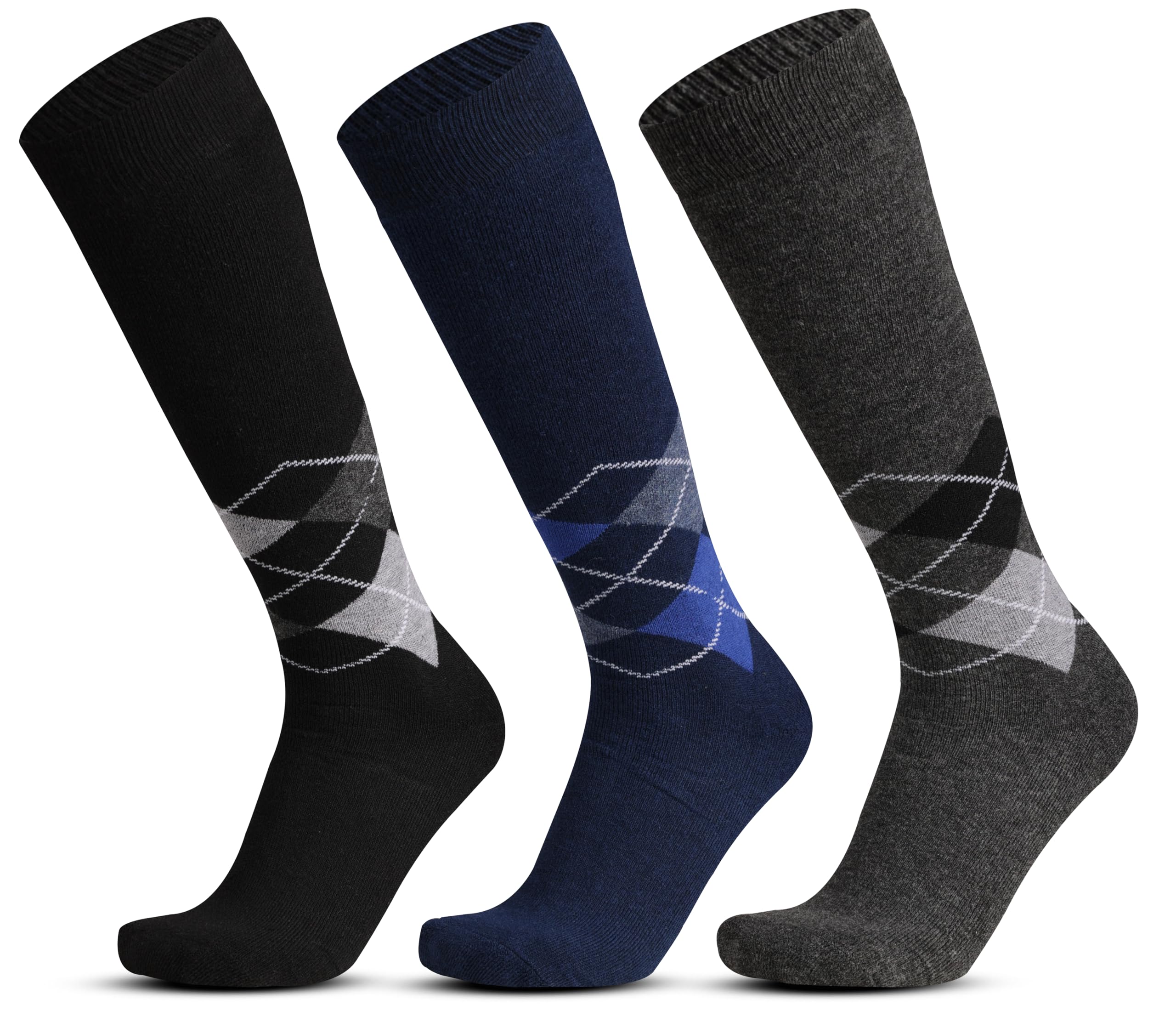 RC. ROYAL CLASS Woolen Long Knee Length Cushioned Thermal Socks For Men, Hi-Performance Warm Winter Wear Socks, Thick Terry Thermal Insulation For Extra Warmth,Pack of 3 Pairs, Free Size, Multicolored-picture-31