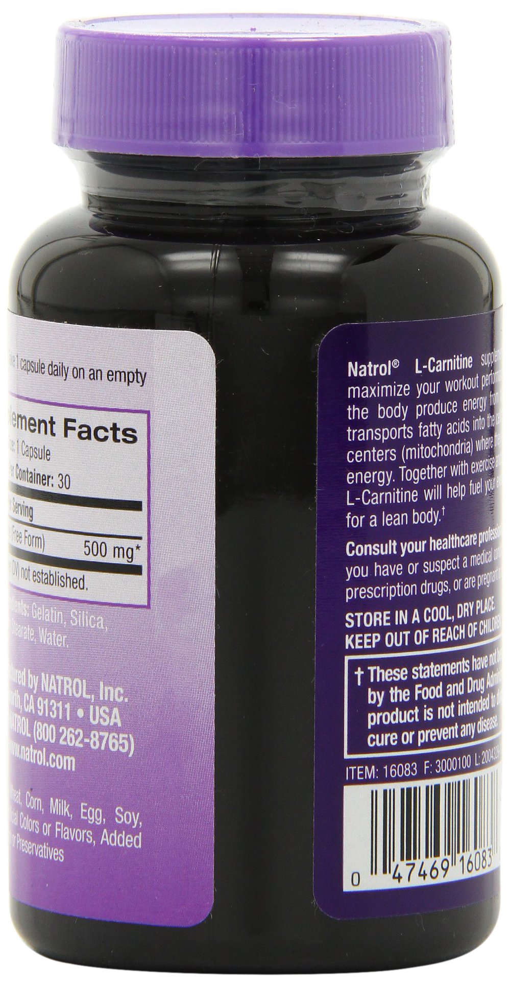 Natrol, L-Carnitine, 500 mg, 30 Capsules : Amazon.ae: Health