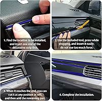 Vista 5 de Tiras decorativas para interior de automóvil, 16.4 pies de electrochapado universal para puertas y tablero, accesorios flexibles