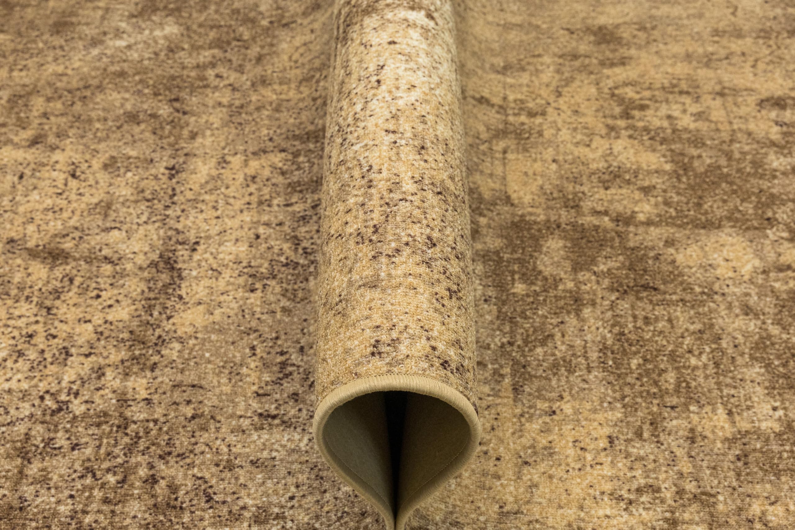 Marl New Teppich 100x150 cm Beige Braun – Moderner Schlingenteppich, Kurzflor Teppich, Abstrakt Teppich Klein, Esszimmer Teppich, Fußbodenheizung geeignet, Pflegeleicht