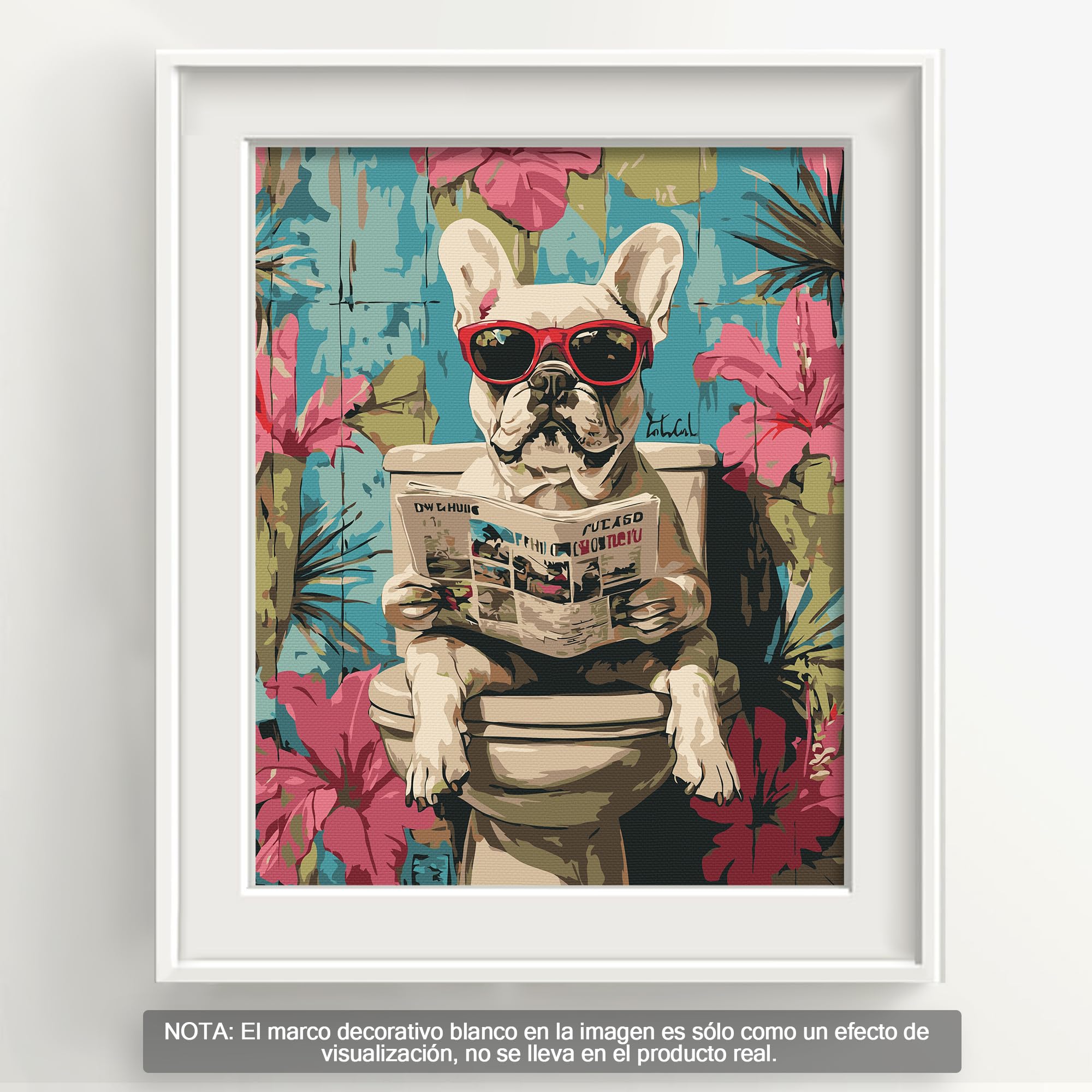 Bougimal Pintar por Numeros Adultos Animal incluir Pinceles y Pintura Acrilica, Perro, Sin Marco 28 X 35cm - 3