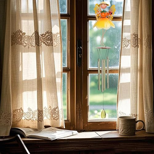 Miniatura 8 de MUMTOP Campanillas de viento de mariposa para exteriores, de metal, tono profundo, conmemorativo, simpatía, campanillas de viento de hadas para