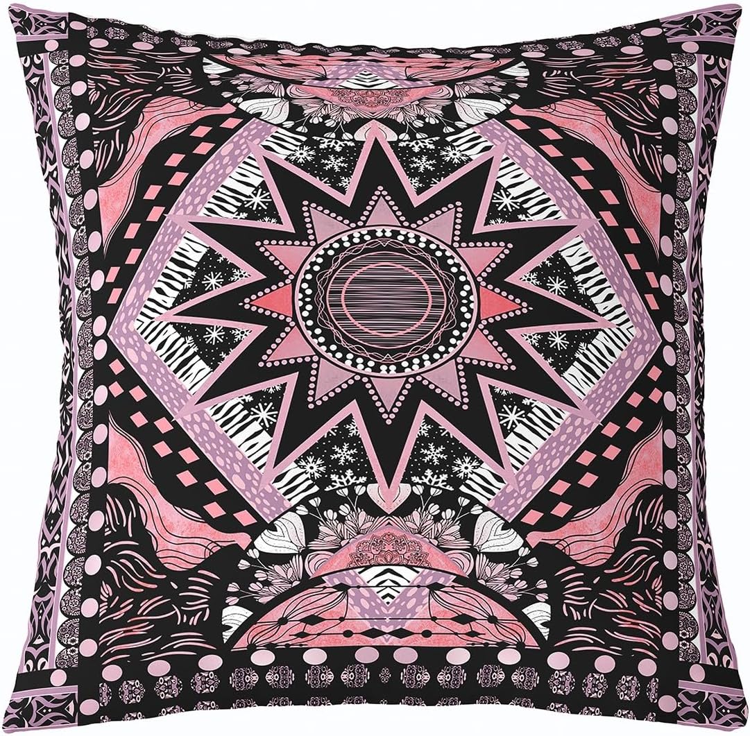Feelyou Death Moth Reversible Throw Pillow Covers for Kids Boys Girls Skull Decor Pillow Covers Home Decor 24 x 24-Inch Halloween Decorations Square Cushion Covers Set of 1 Decor Boho Moth Gothic