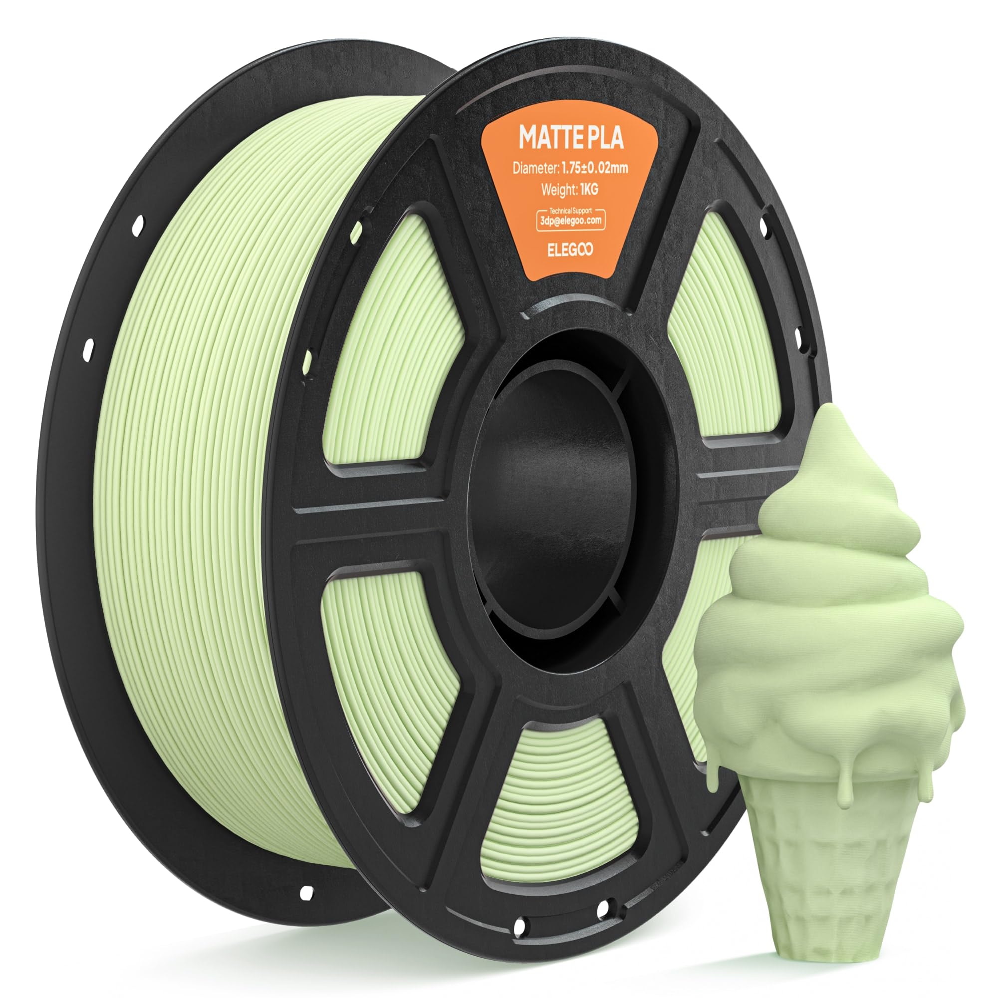 ELEGOO Filamento PLA Matte Verde Menta 1 KG, 1,75 mm Opaco PLA Filamento per Stampante 3D, Bobina da 1 kg, Adatto per Maggior Parte Delle Stampanti 3D FDM