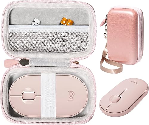 CaseSack Funda para mouse Logitech Pebble, Pebble M350, M355, i345 inalámbrico Bluetooth (oro rosa)