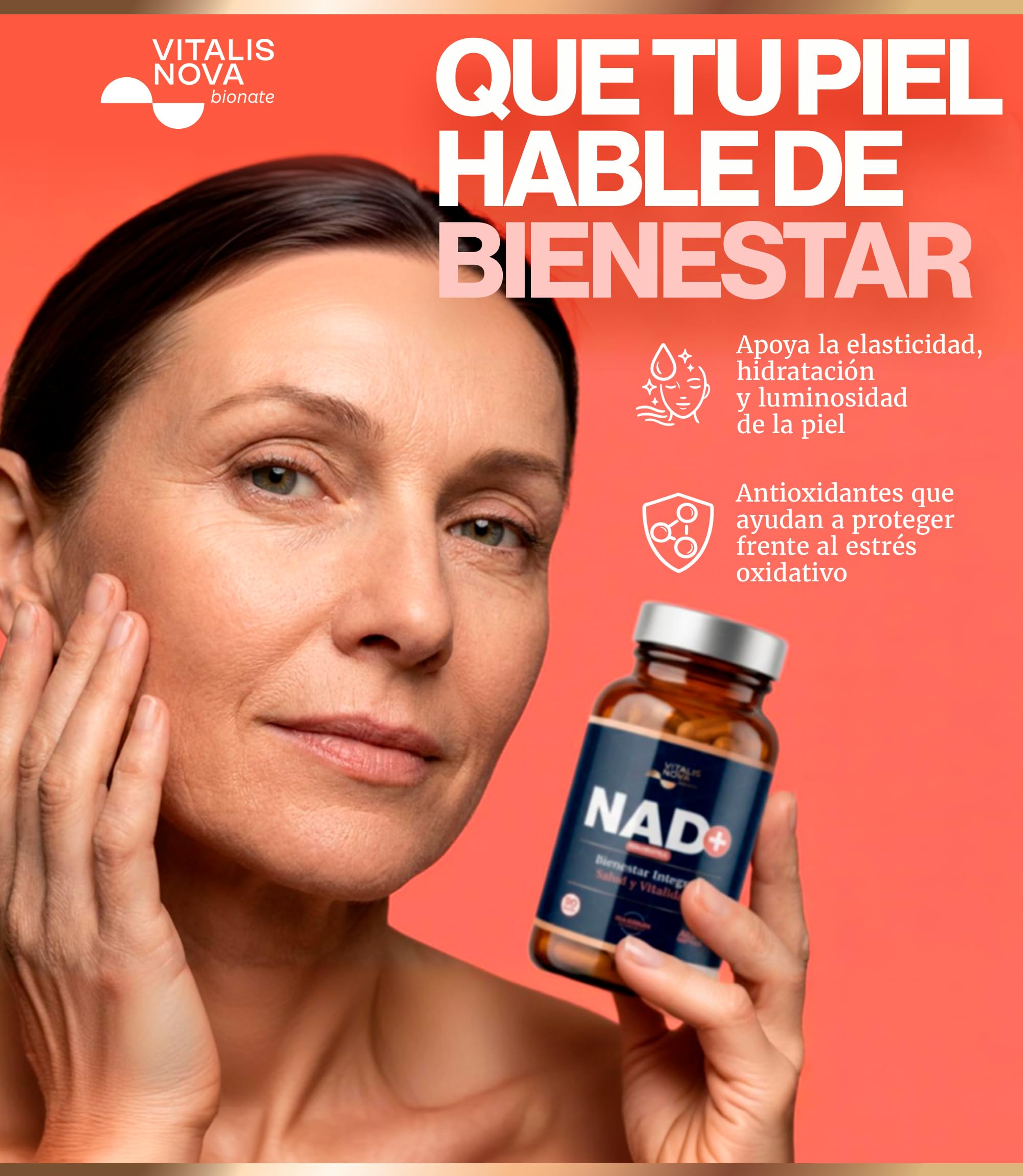 NAD+ Trans Resveratrol Alta Pureza con Nicotinamide Riboside 500mg Quercetina 250mg Apigenina 150mg Ácido Alfa Lipoico 150mg 90 Capsulas Energía Celular Longevidad Antioxidante Piel Anti Age Vitalidad