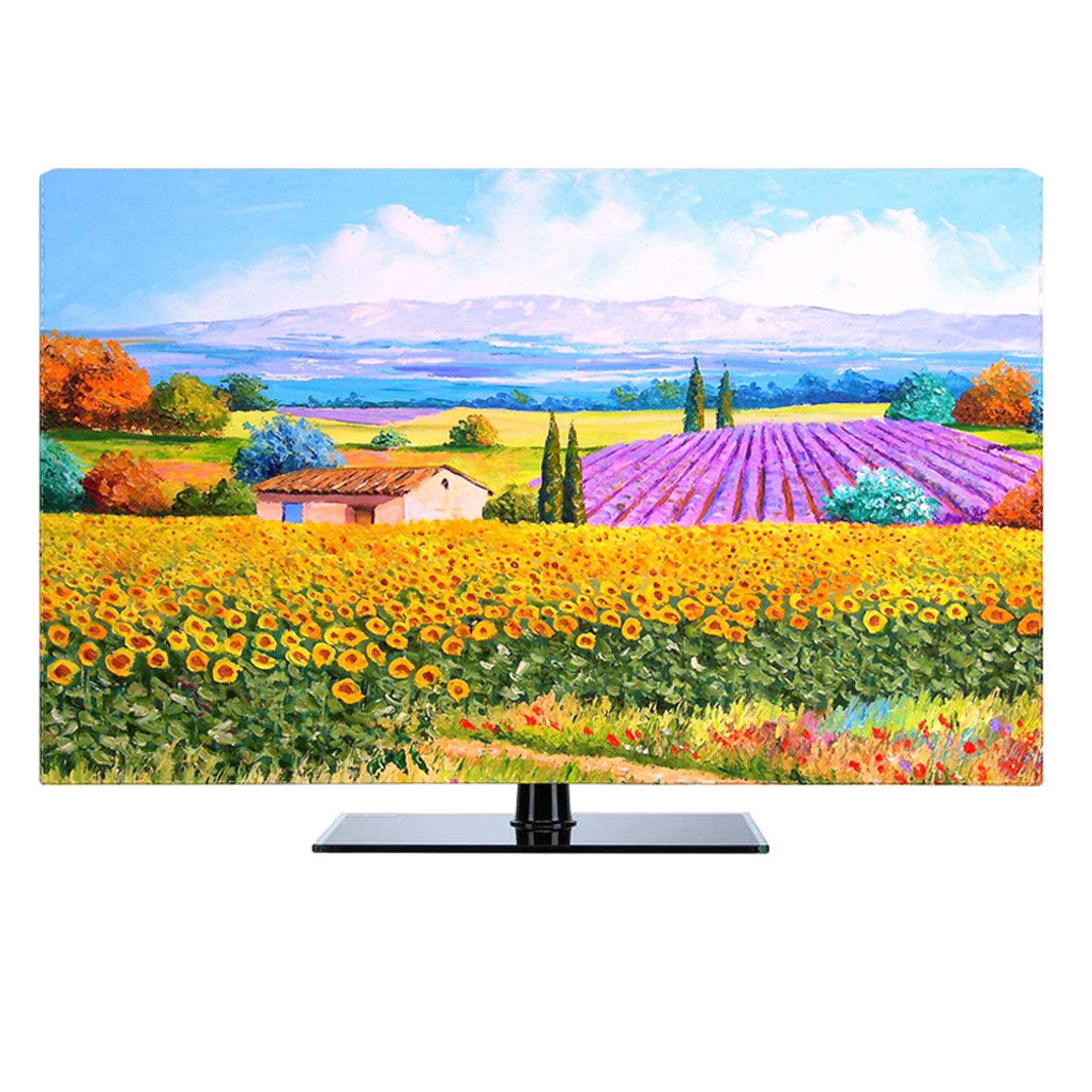 NAKAN Indoor TV Cover 22 to 80 Inches Dust-Proof Protectors for LCD, LED, Plasma Television Screens, Smooth Polyester Material With Art Landscape Print(Color:Edinburgh,Size:24in)