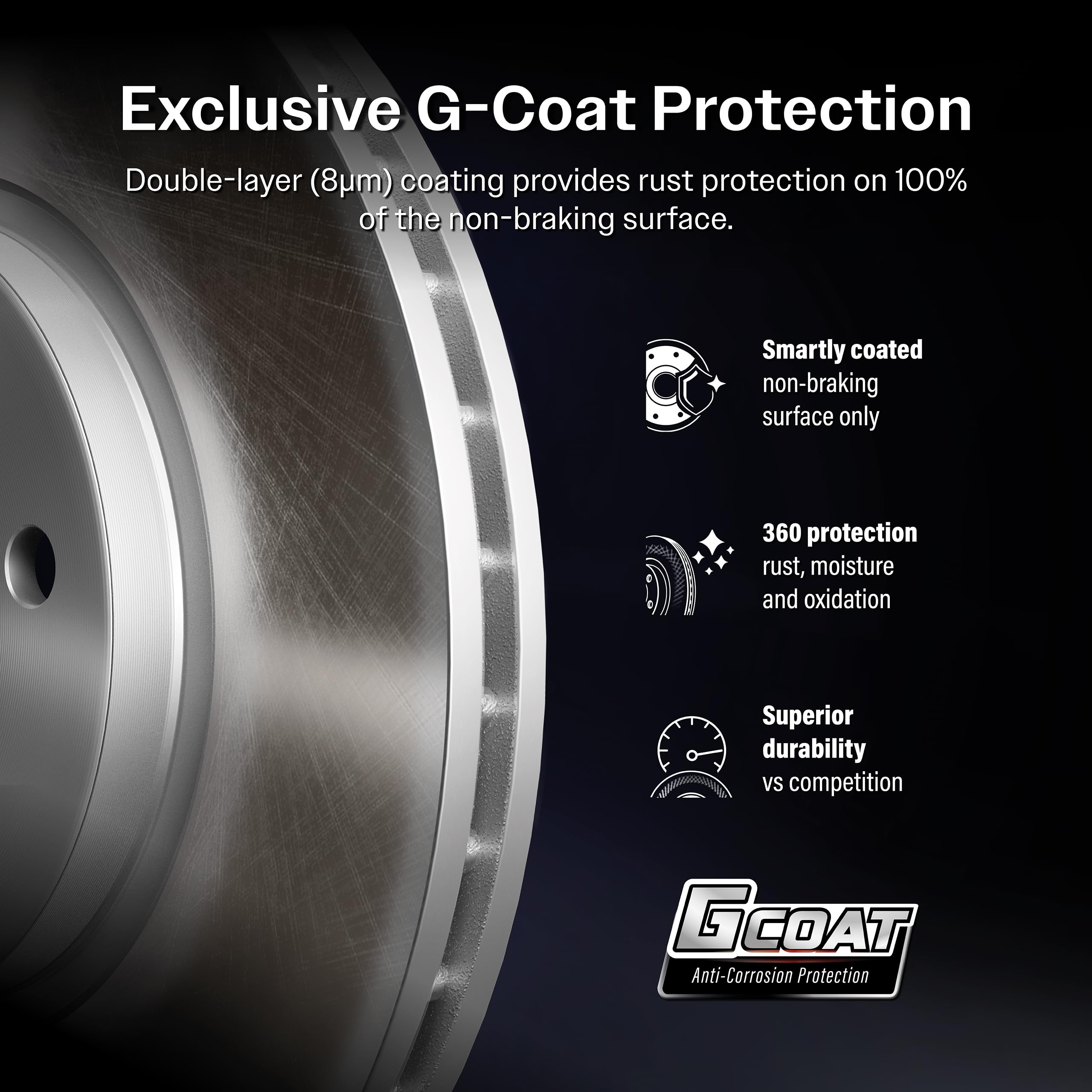 Genius Rear Coated Disc Brake Rotors Pair Replacement For