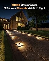 Vista 5 de JACKYLED Paquete de 8 luces solares para cubierta al aire libre, 12 luces LED solares para muelle marino, impermeables, luces solares del atardecer