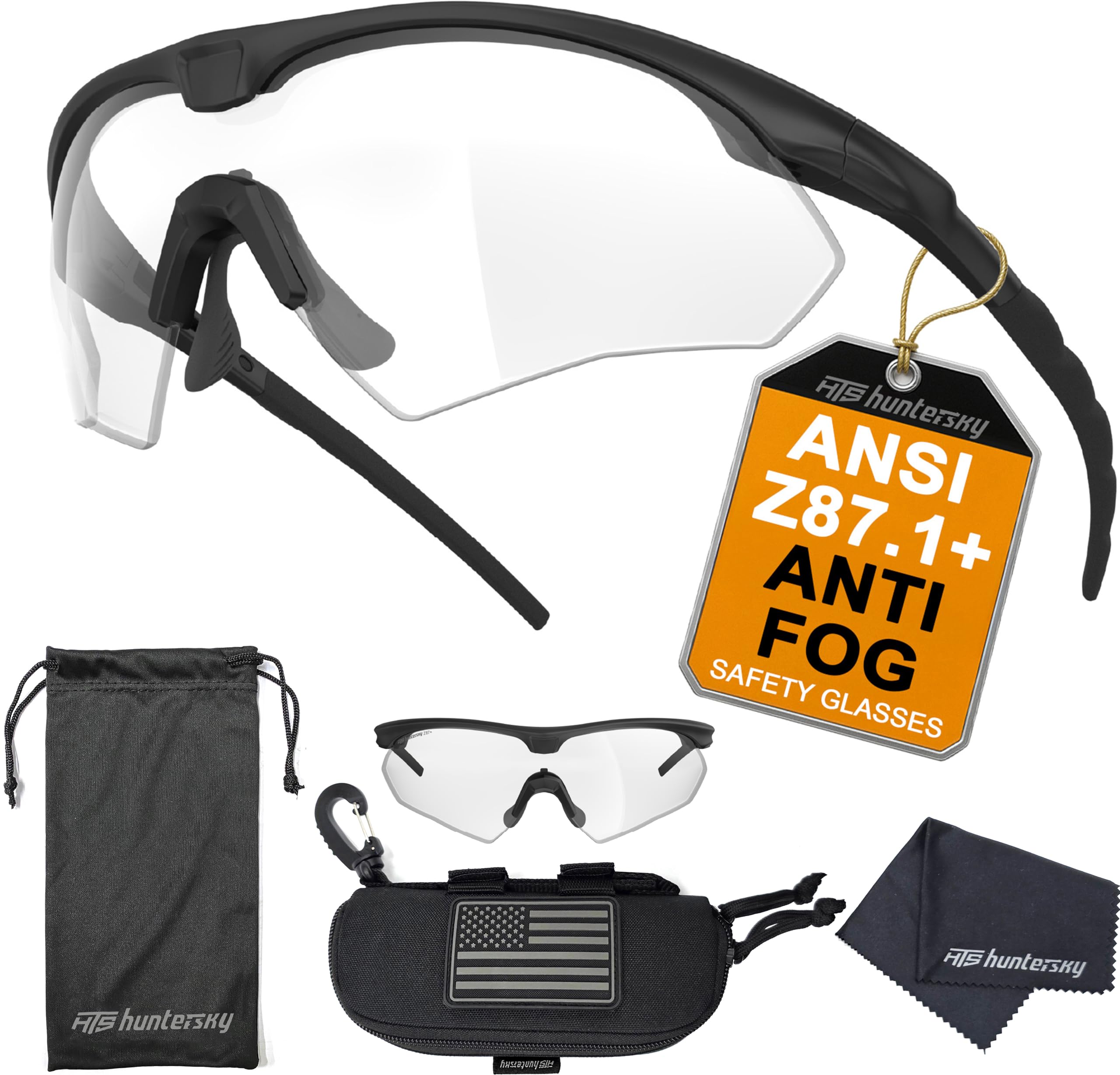 HTS HUNTERSKY S53 Anti Fog Tactical Shooting Range Safety Glasses ANSI Z87.1 Ballistic Eye Protection Hunting Airsoft Riding