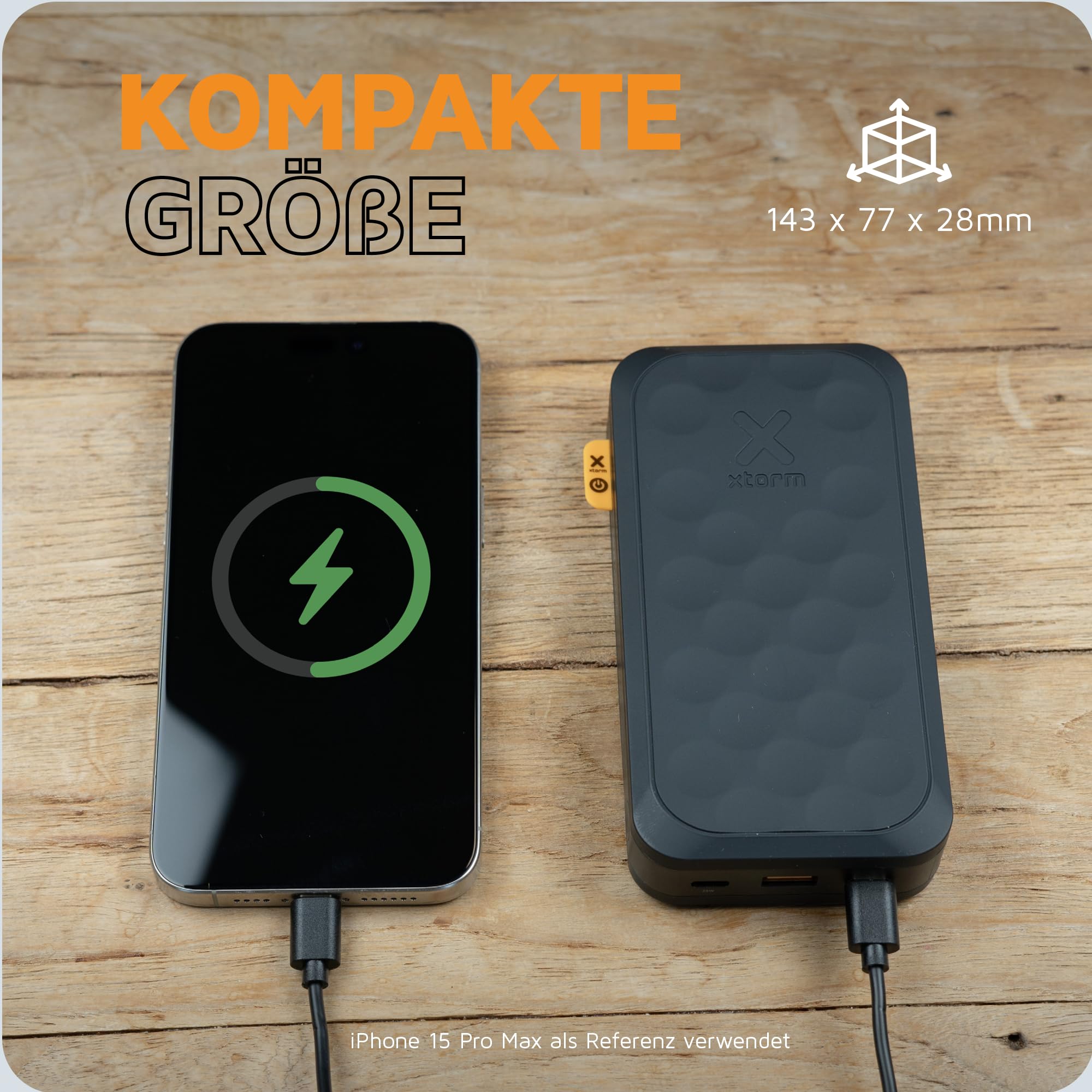 Xtorm 67W Fuel Serie 5 Powerbank 45.000mAh, LED-Anzeige, 2 x USB-C / 1 x USB-A, 100% GRS Material, Sicherheitsfunktionen, Geeignet für Samsung und iPhone, Schwarz