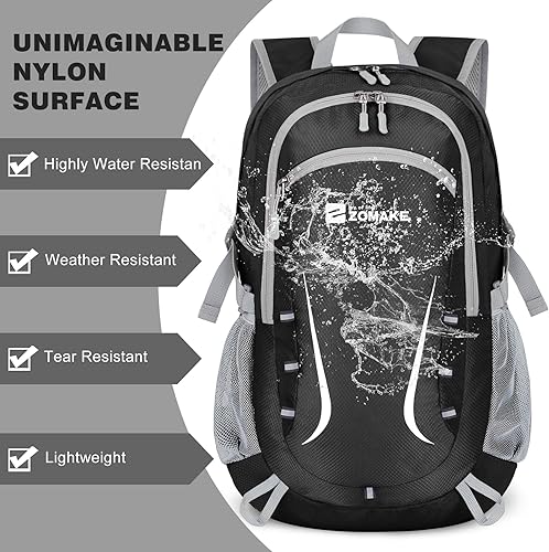 Vista 41 de Zomake - Mochila de senderismo plegable resistente al agua, mochila ligera de 40 litros para viajes, mochila plegable Amarillo,Negro -,Azul