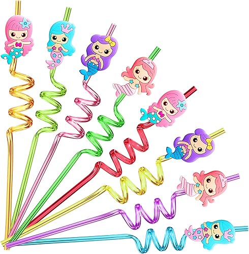 24 regalos de fiesta de sirena, pajitas de sirena, regalos para fiesta de cumpleaños de sirena, suministros de decoración, suministros de fiesta disponible en Yaxa Venezuela