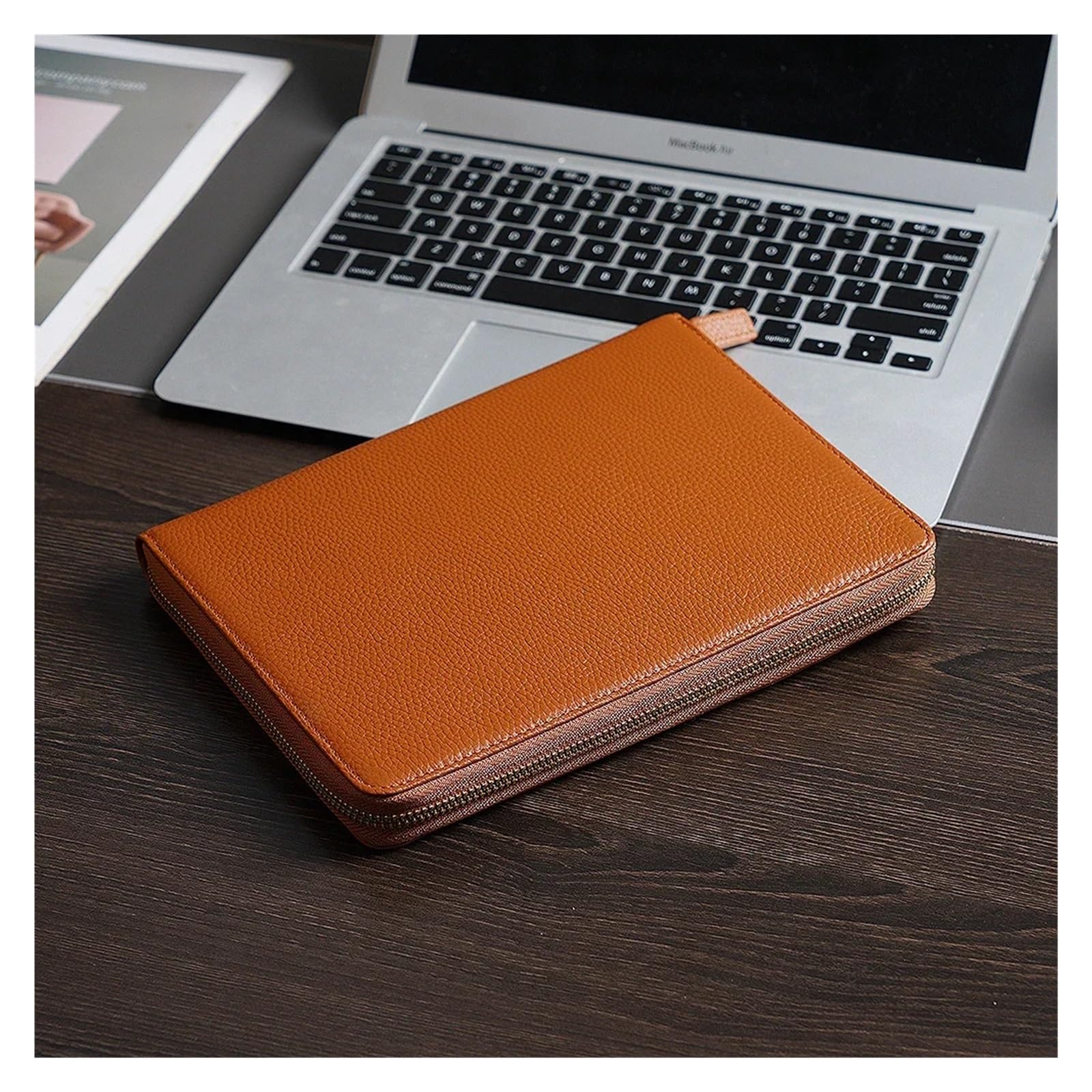 Zapinana na zamek okładka formatu A5 z górną kieszenią Planner Organizer do notesu Agenda Journal Diary(Pebbled Taupe)
