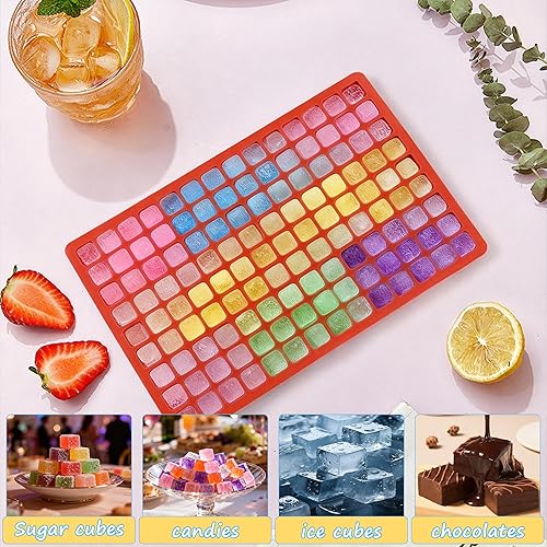 Miniatura 4 de 3 moldes cuadrados de silicona para caramelos, 126 cavidades, mini moldes cuadrados de silicona para caramelos, gomitas, chocolate, cubitos de hielo