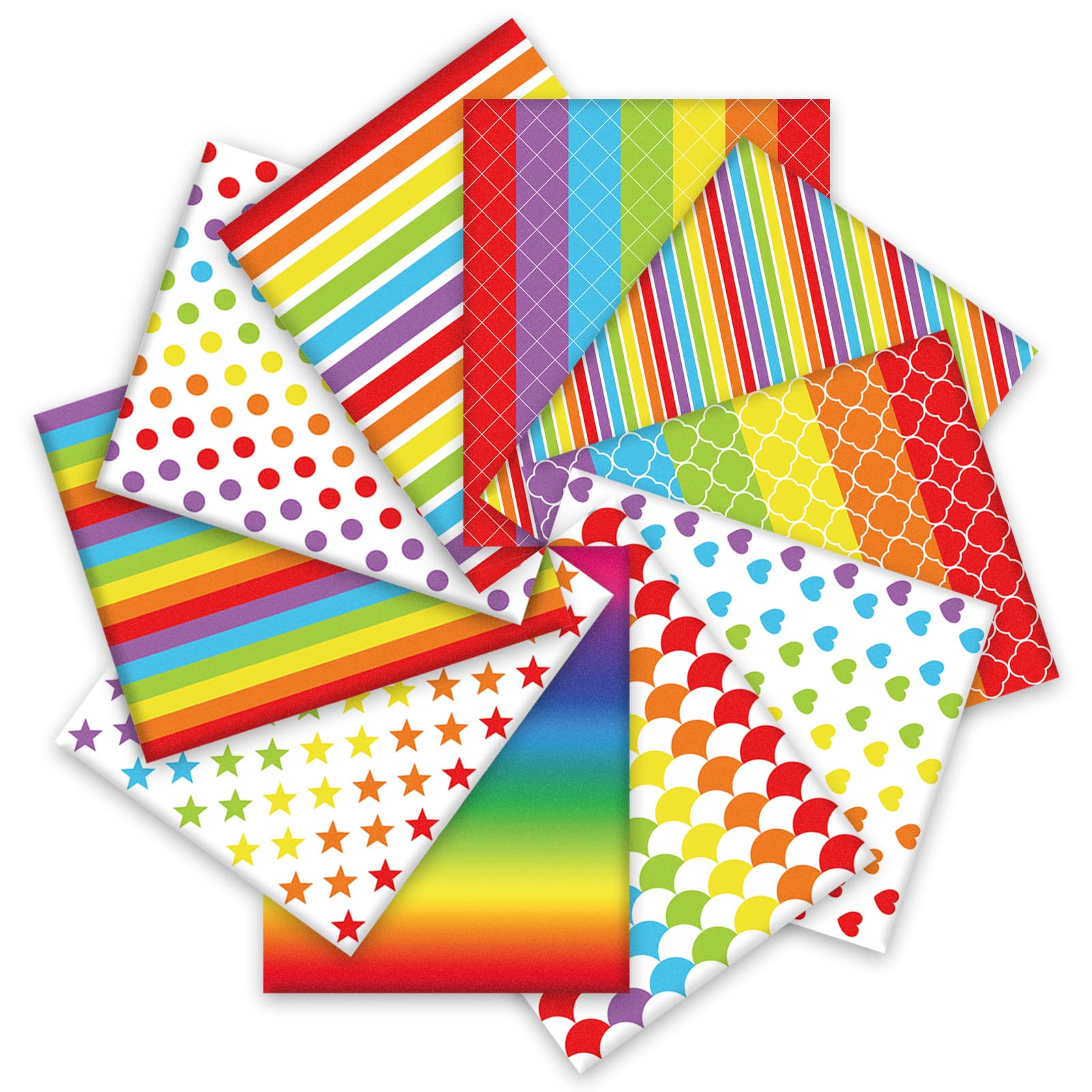 Tissu en coton arc-en-ciel Whaline de qualité pour patchwork et couture - 8